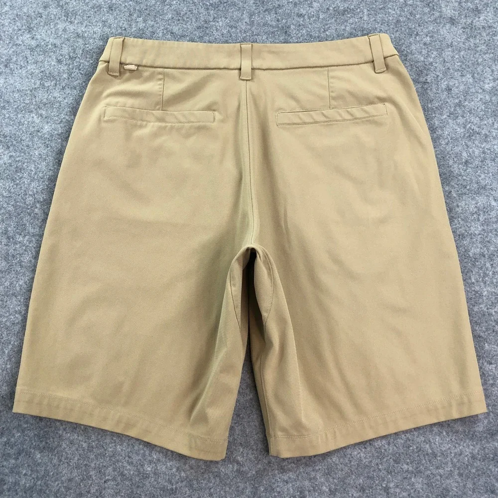 Lululemon Mens Commission Short 32 Golf Chino Warpstreme Khaki Tan Mid Rise Gym